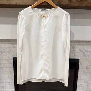Elie Tahari Cream white long sleeve Blouse mixed media